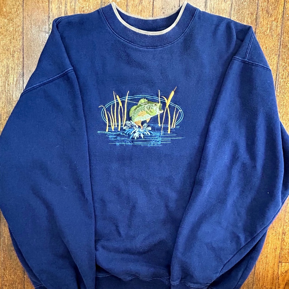 Vintage Bass fishing crewneck sweatshirt
